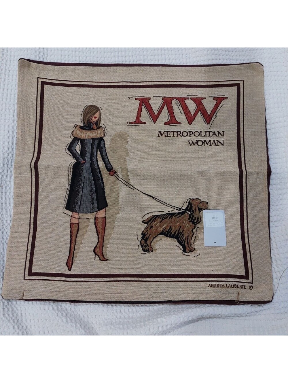Metropolitan Woman Tapestry & Co Pillow Cover 19x19 On The Run New With Tags